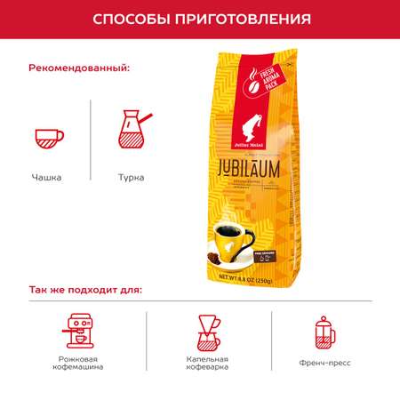 Кофе молотый Julius Meinl Jubilaum 250 г арабика робуста светлая обжарка