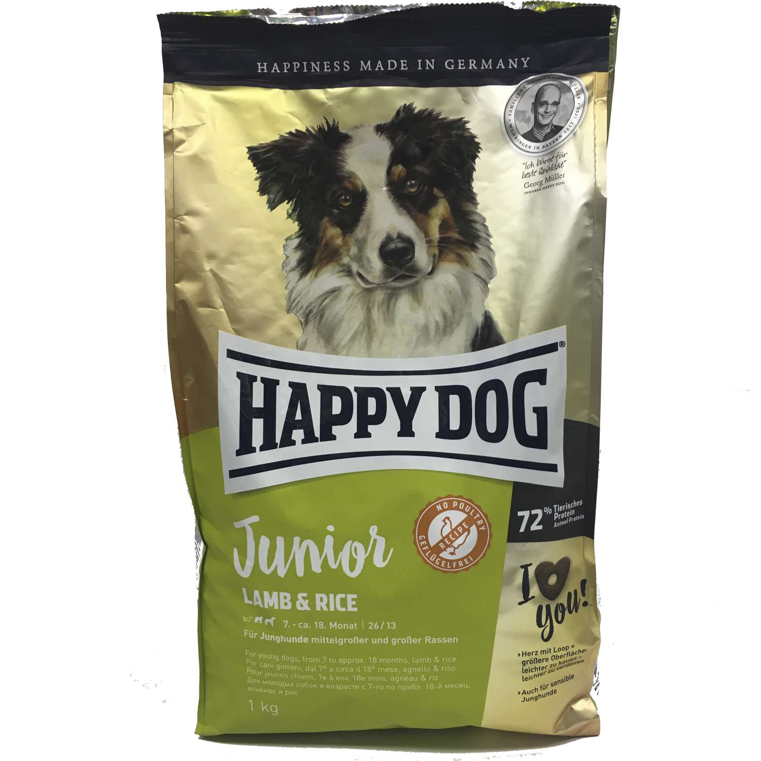 Корм для щенков Happy Dog Supreme ягненок-рис 1кг - фото 1