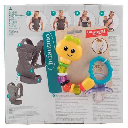 Набор INFANTINO рюкзак-кенгуру 4в1 с игрушкой 5204P