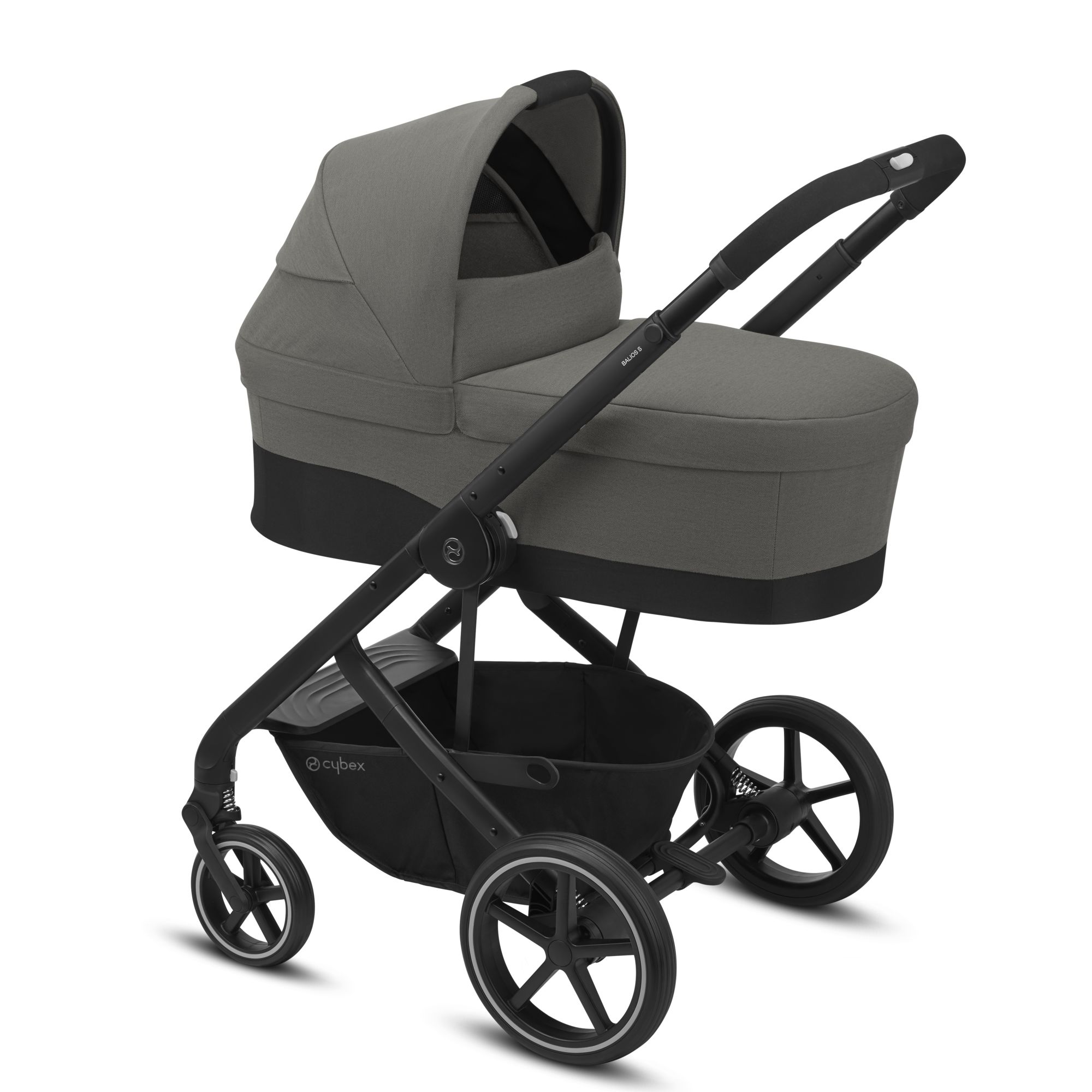 Коляска 3в1 Cybex Balios S BLK с дождевиком Soho Grey - фото 1