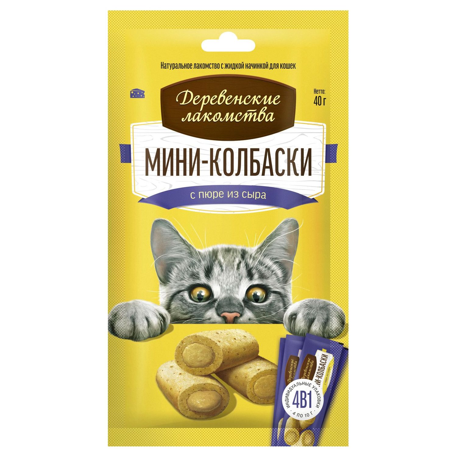 Лакомство для кошек Деревенские лакомства 0.047 кг сыр - фото 1