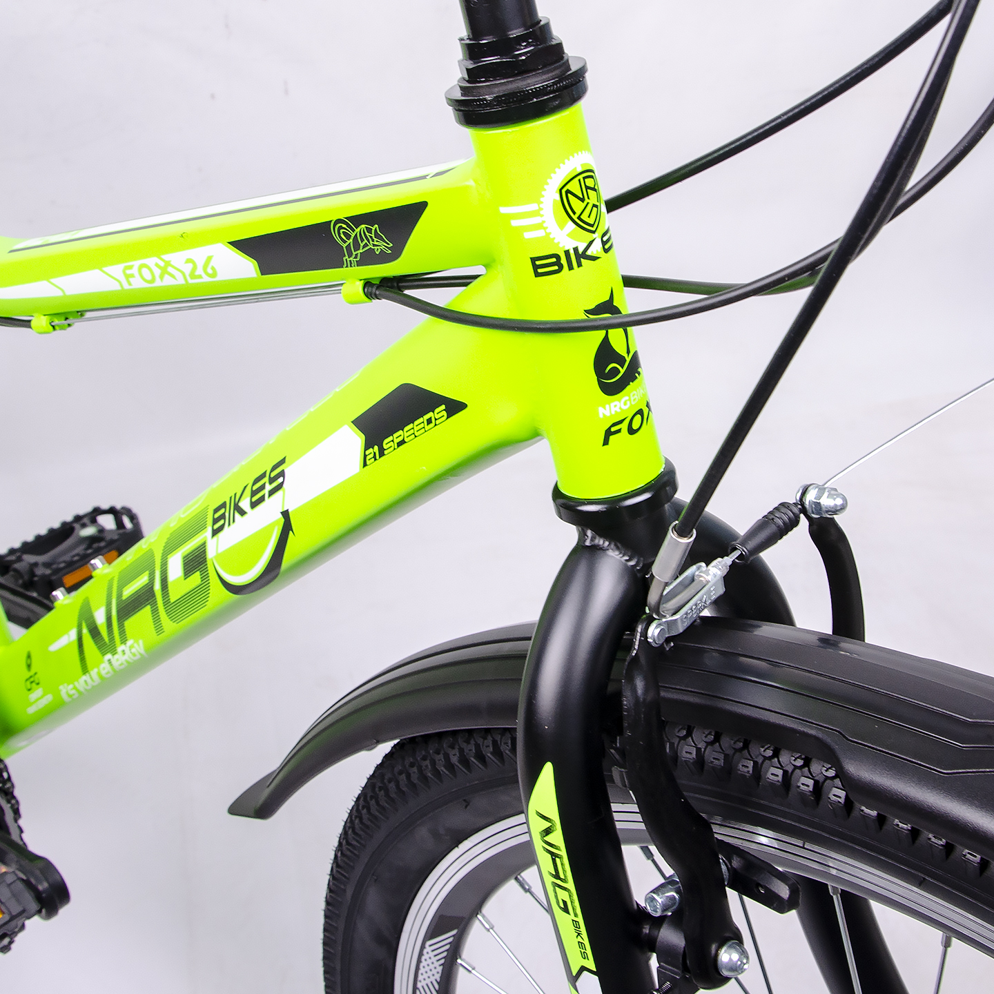 Велосипед NRG BIKES FOX 26 green-black-white - фото 20