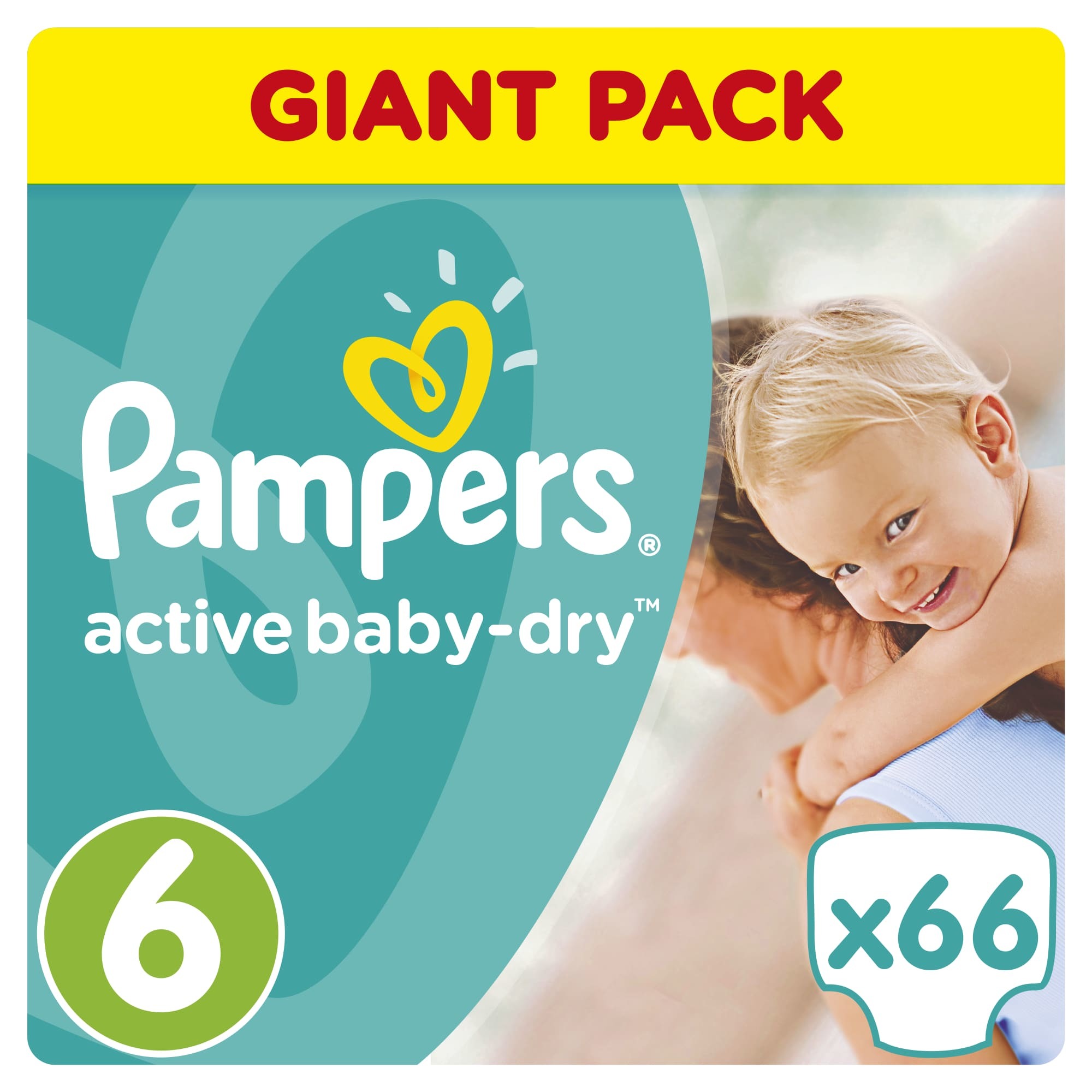 Подгузники Pampers Active Baby Джайнт+ 15+кг 66шт - фото 1