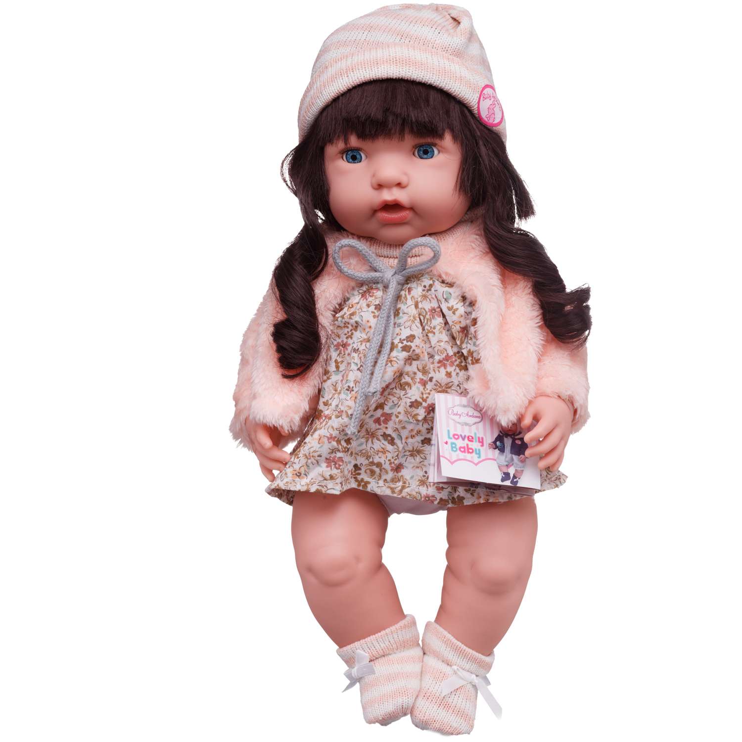 Кукла-пупс ABTOYS Baby Ardana в платье и розовой шубке в наборе с аксессуарами в коробке 40см WJ-C0016 - фото 2