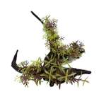 Декор для аквариума Rabizy коряга с растениями 14х14х10 см