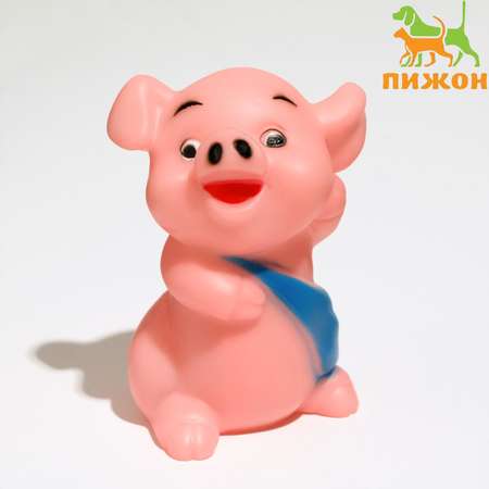 Игрушка Пижон пищащая «Веселая свинка Обжорка» для собак 9 см