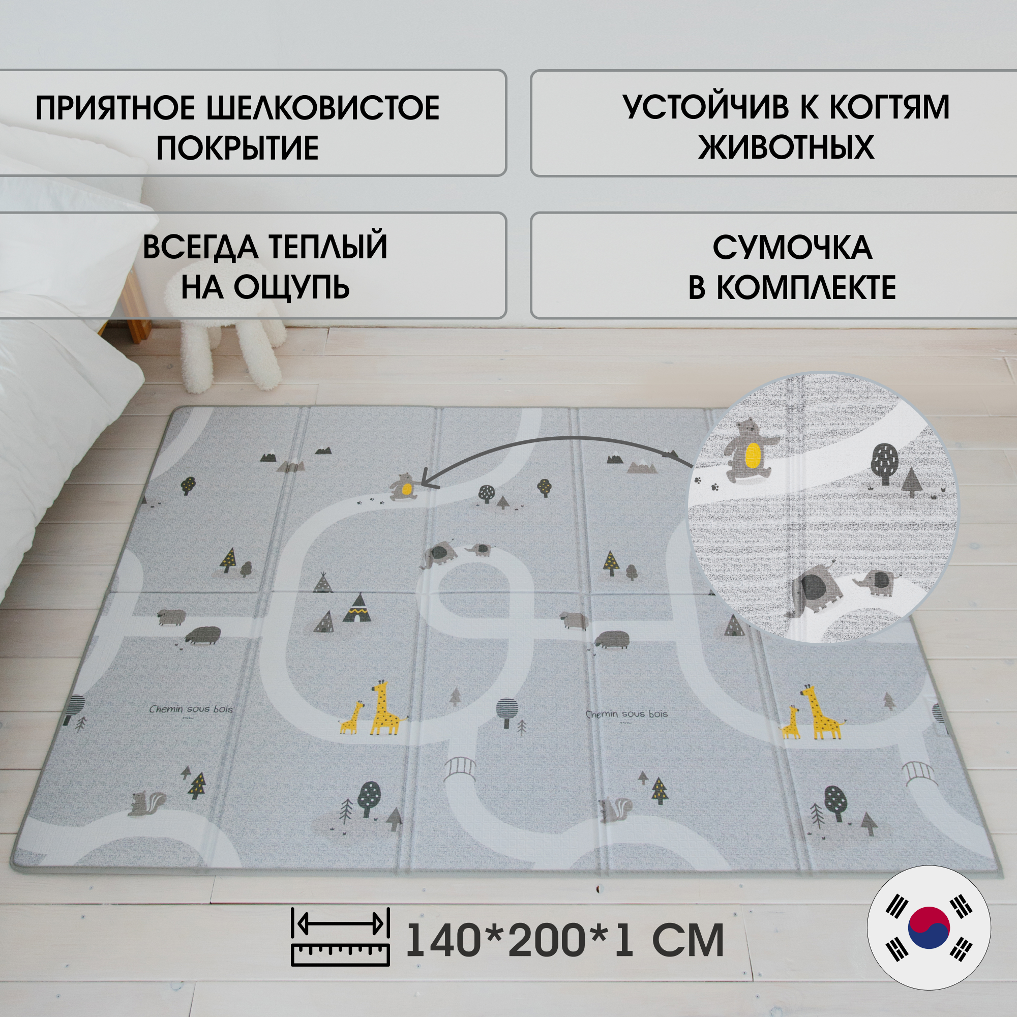 Игровой коврик складной PARKLON Sillky Portable Новые тропинки - фото 20