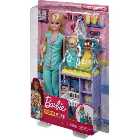 Набор игровой Barbie Кем быть Детский доктор Блондинка GKH23