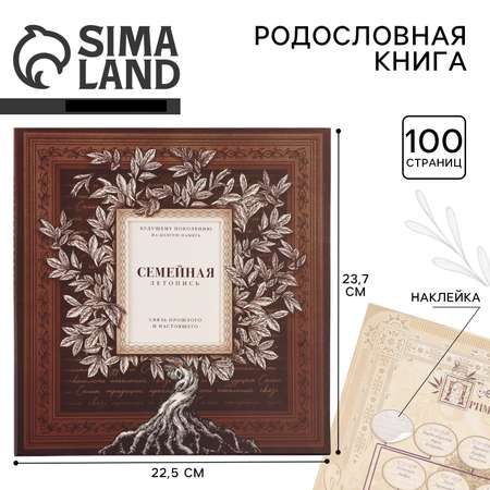 Родословная книга Sima-Land с рамкой под фото «Семейная летопись» 22,5 х 23,7 см.