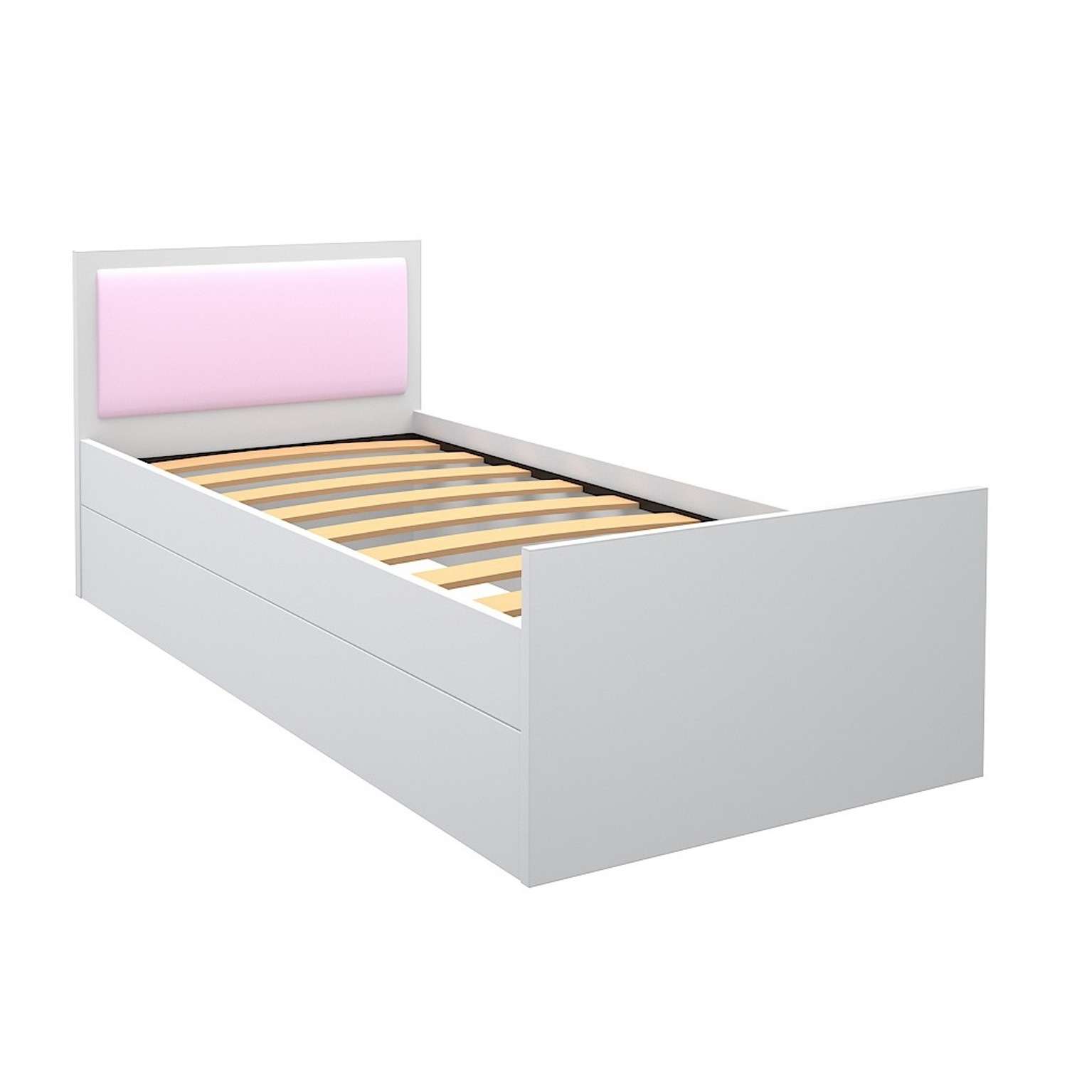 Кровать подростковая Феникс с мягким изголовьем Светло-розовый - фото 1