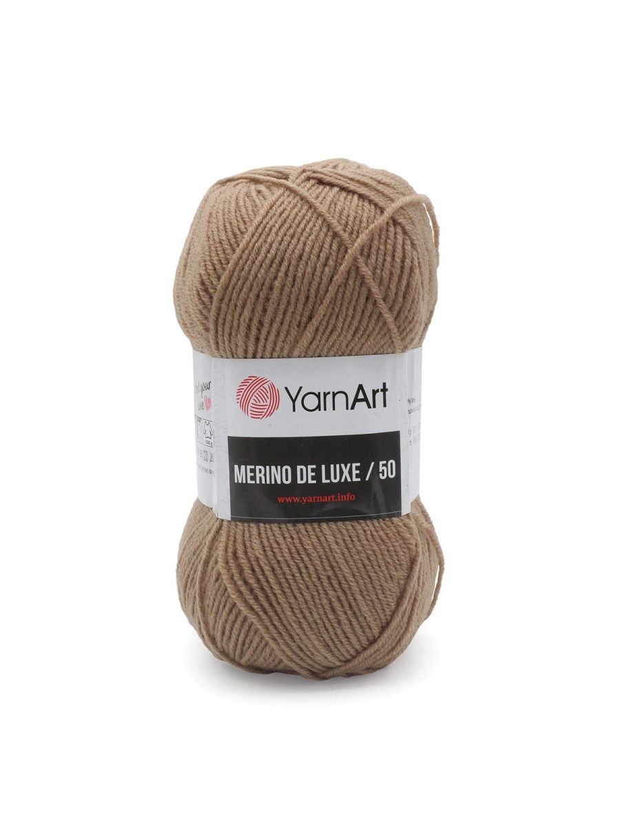 Пряжа YarnArt Merino de Lux полушерстяная 100 г 280 м 218 бежевый 5 мотков - фото 6