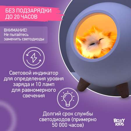 Ночник ROXY-KIDS Домик для котёнка USB с аккумулятором