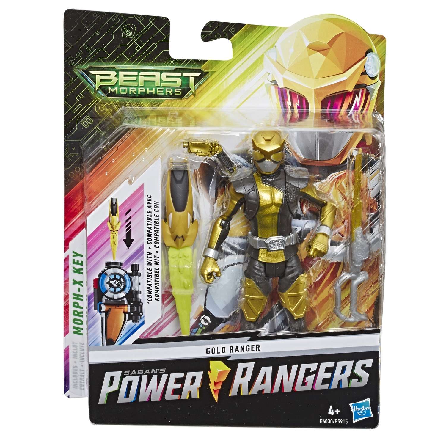 Игрушка Power Rangers Золотой Рейнджер с боевым ключом E6030ES0 - фото 2