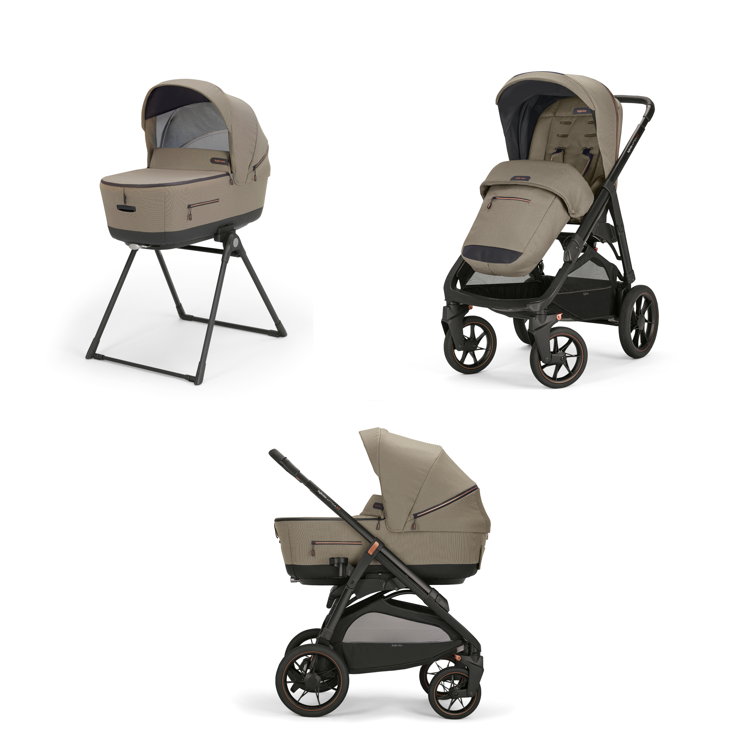 Коляска 2 в 1 INGLESINA Aptica XT New с подставкой под люльку Stand Up Tuareg Beige - фото 1