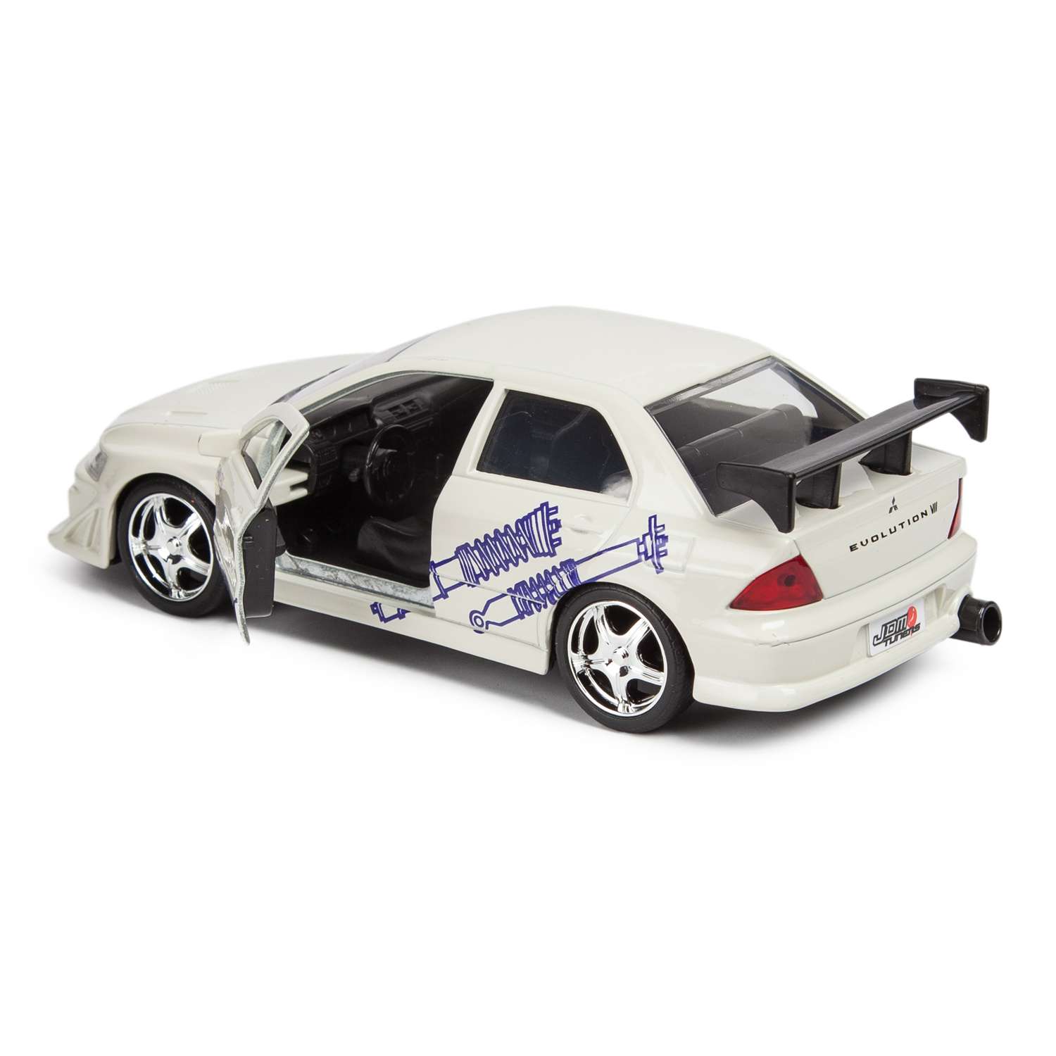 Машинка Jada 1:32 Mitsubishi Lancer Evo 7 Белая 99744 99744 - фото 4