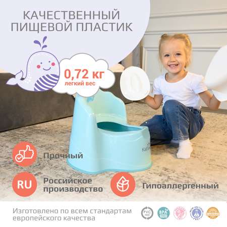 Горшок туалетный KidWick Королевский голубой с белой крышкой