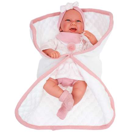 Кукла младенец Antonio Juan Пола в розовом 40 см мягконабивная