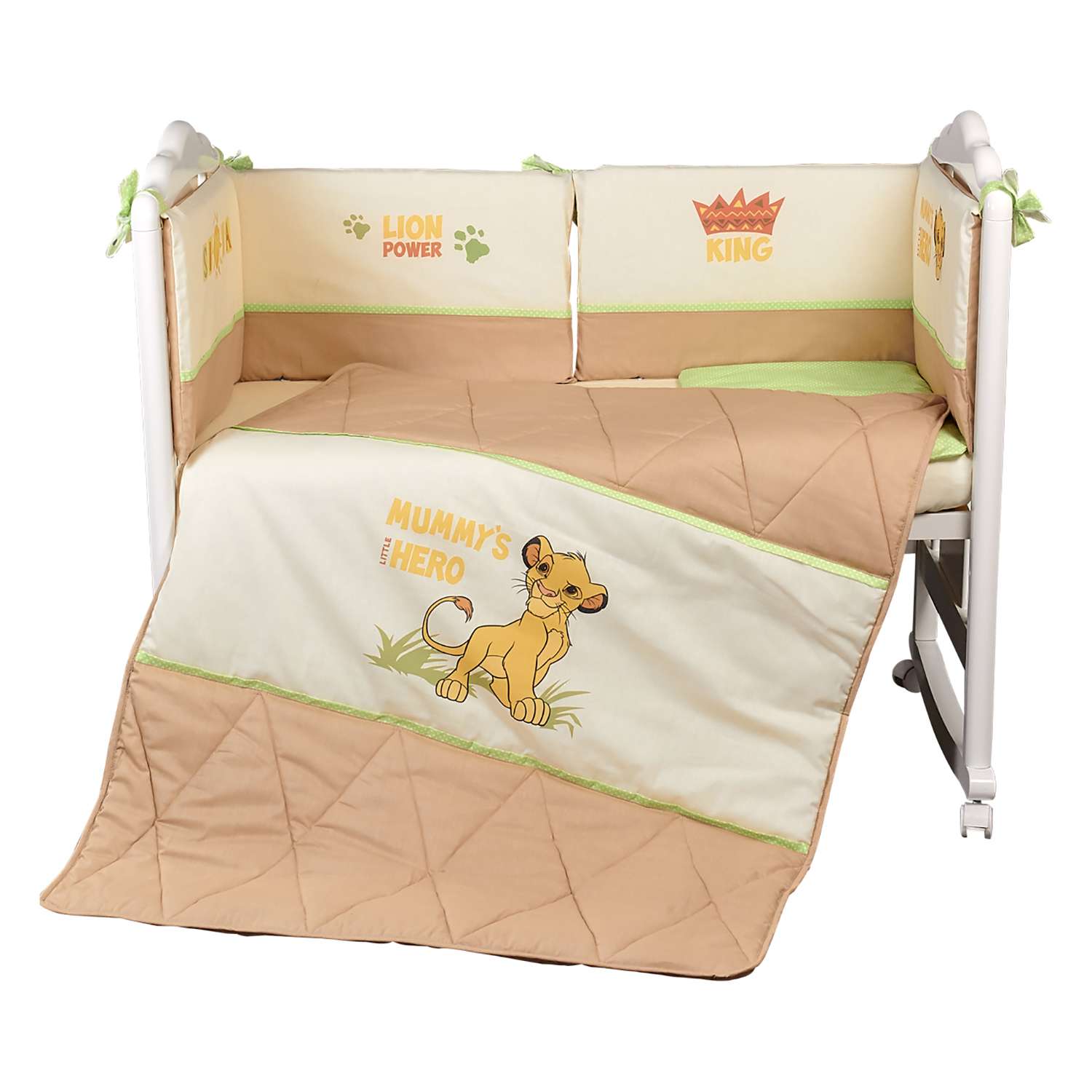 Комплект в кроватку Polini kids Disney baby Король Лев 5 предметов Макиато - фото 4