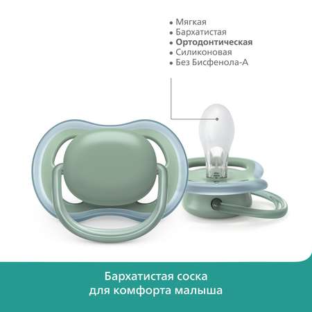 Пустышка Philips Avent Ultra Air с рисунком +футляр для стерилизации 0-6месяцев 2шт SCF343/20