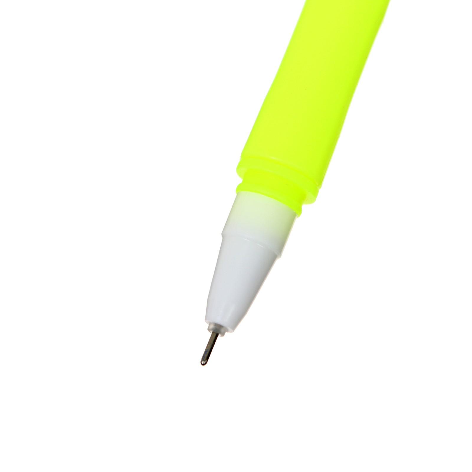 Ручка Sima-Land гелевая «Бабочка» светится при ультрафиолете цвет желтый - фото 3