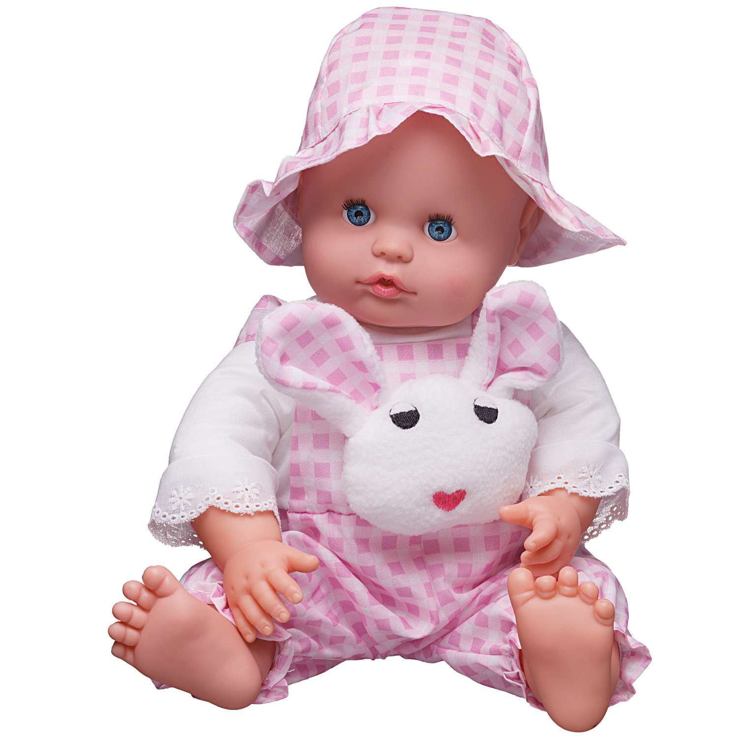 Кукла-пупс ABTOYS Baby Ardana 40см в конбинезоне Зайчик с бутылочкой в коробке WJ-B8776 - фото 2