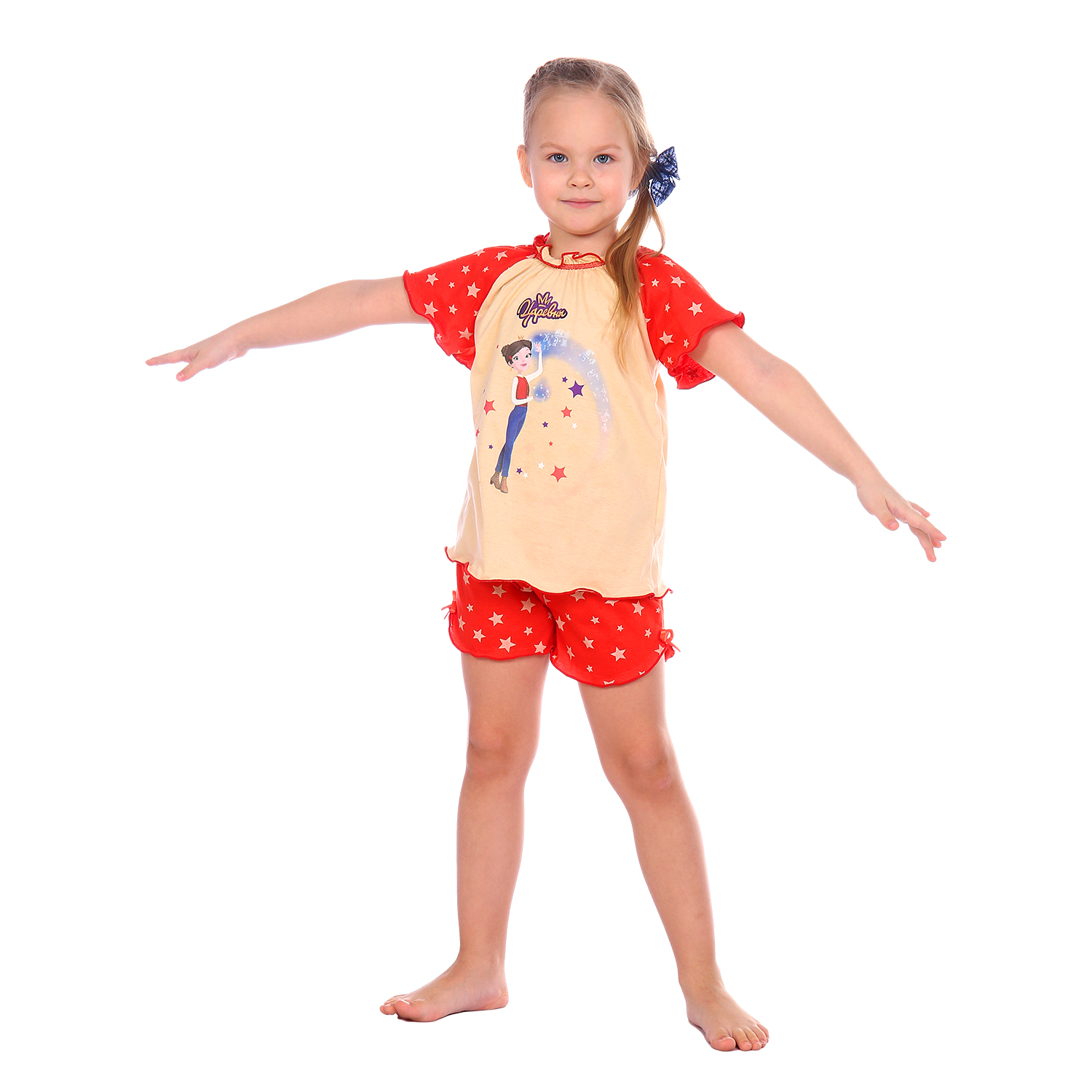 Пижама Детская Одежда S0412К/молочный_красный - фото 4