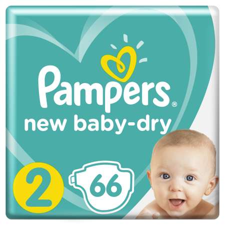 Подгузники Pampers New Baby-Dry 66 шт. 2 4-8 кг