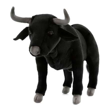 Реалистичная мягкая игрушка Hansa Бык испанский черный 40 см