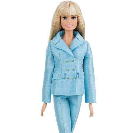 Шелковый брючный костюм Эленприв Небесно-голубой для куклы 29 см типа Барби