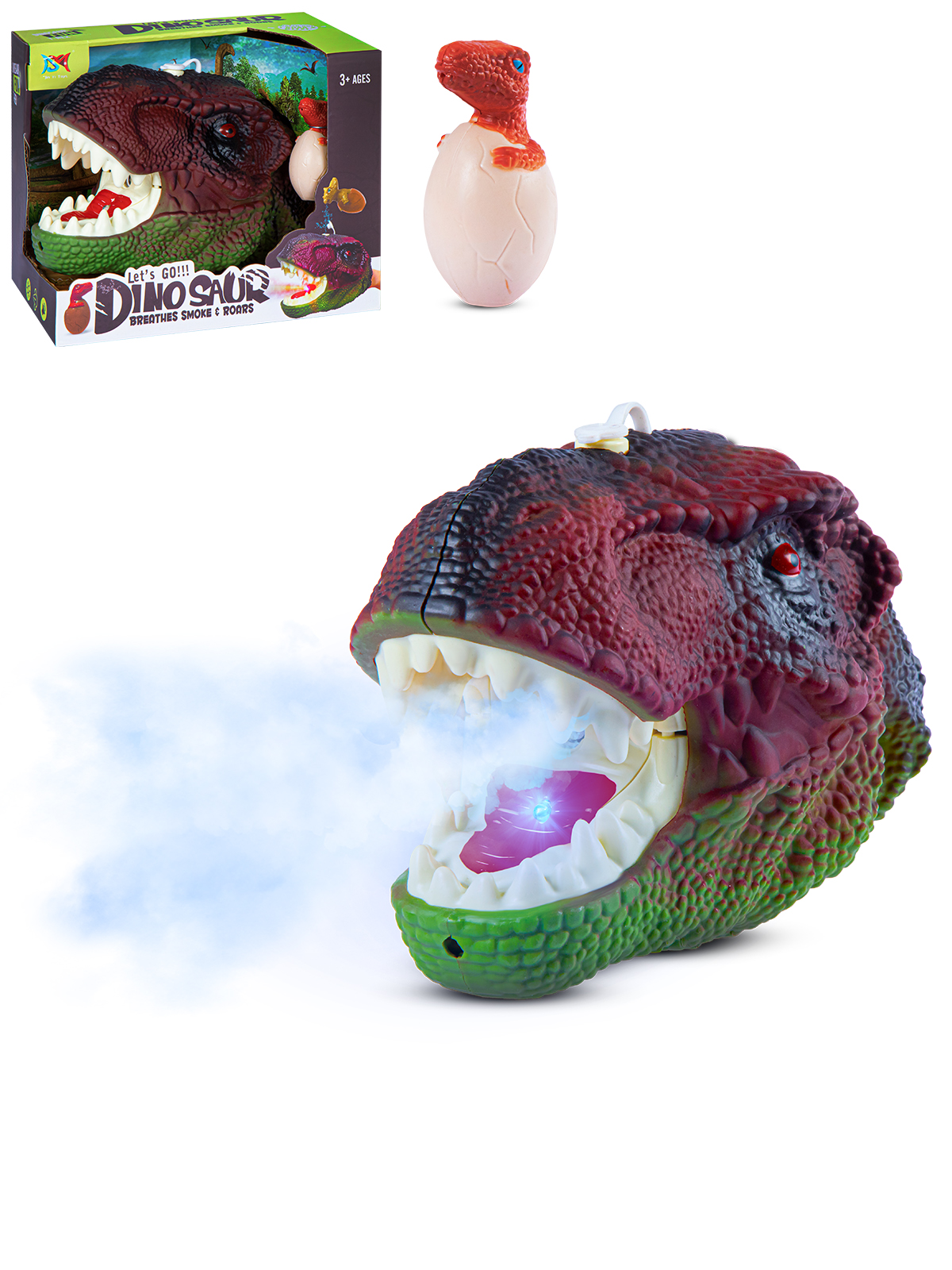 Игрушка ДЖАМБО Голова динозавра с паром светом и звуковыми эффектами - фото 8