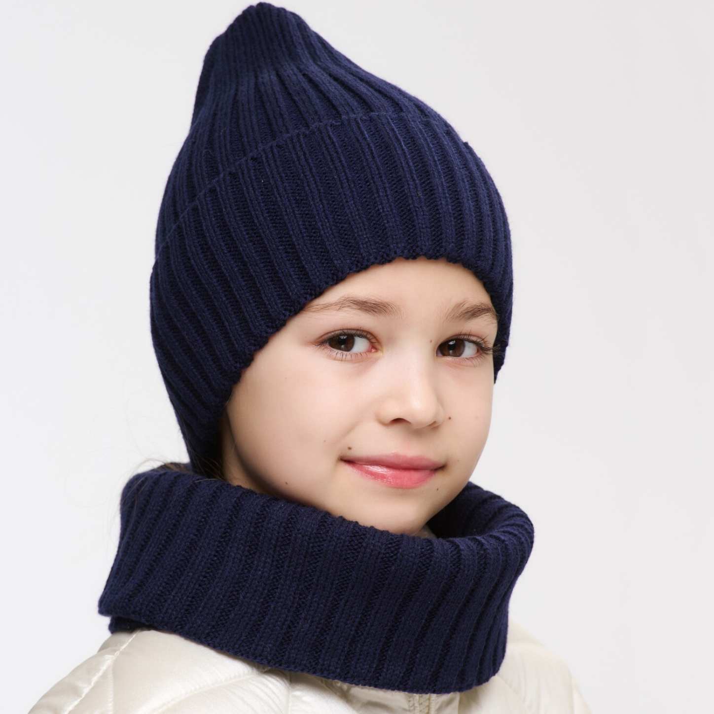 Шапка и снуд NYCkids NYC-H-35-pumpk-Dblue - фото 4