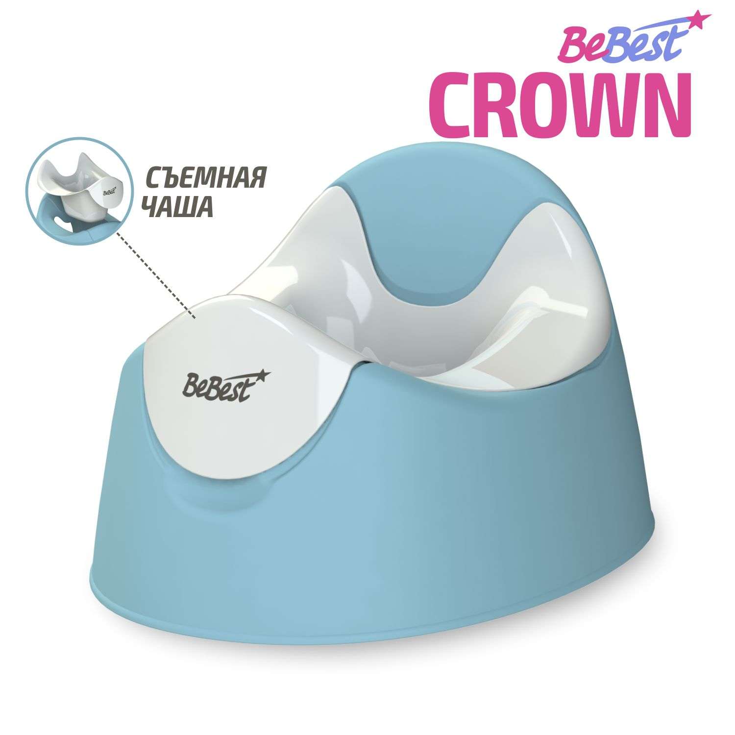 Горшок детский BeBest Crown голубой - фото 1
