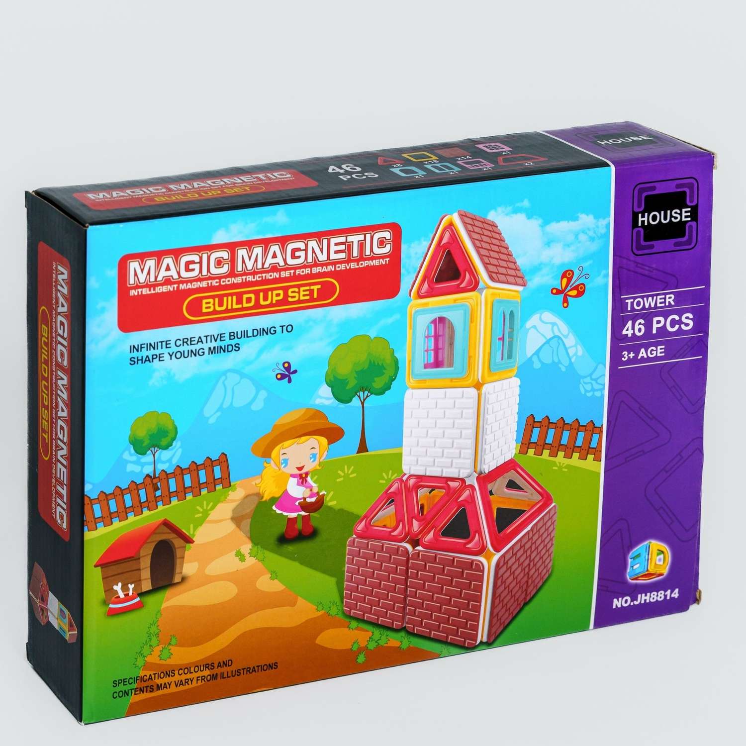Конструктор Крибли Бу магнитный пластиковый сборный/детская развивающая игрушка с крупными деталями 46 элементов - фото 1