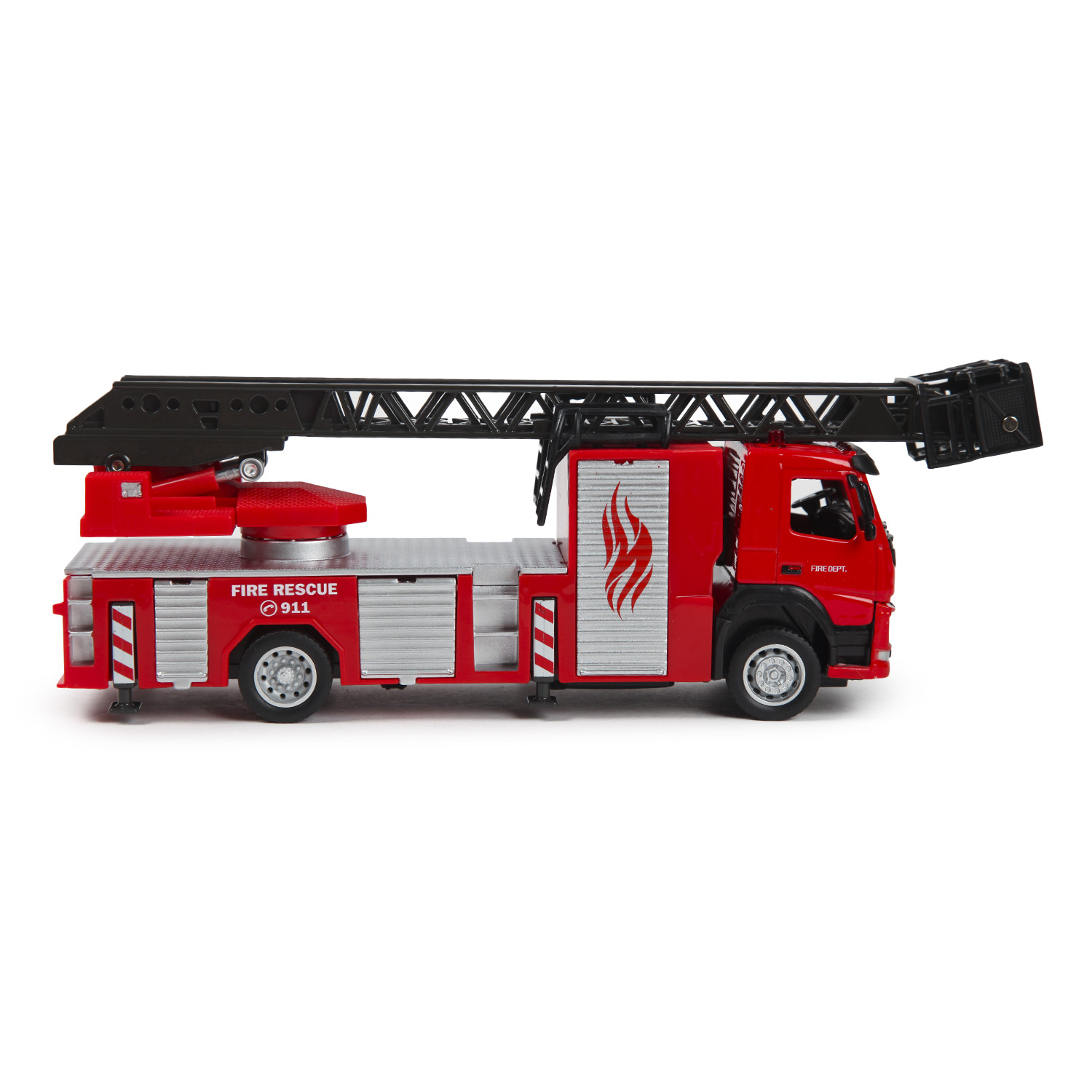 Машина MSZ 1:50 Volvo Fire Fighting Ladder Truck Красная 68381 68381 - фото 5