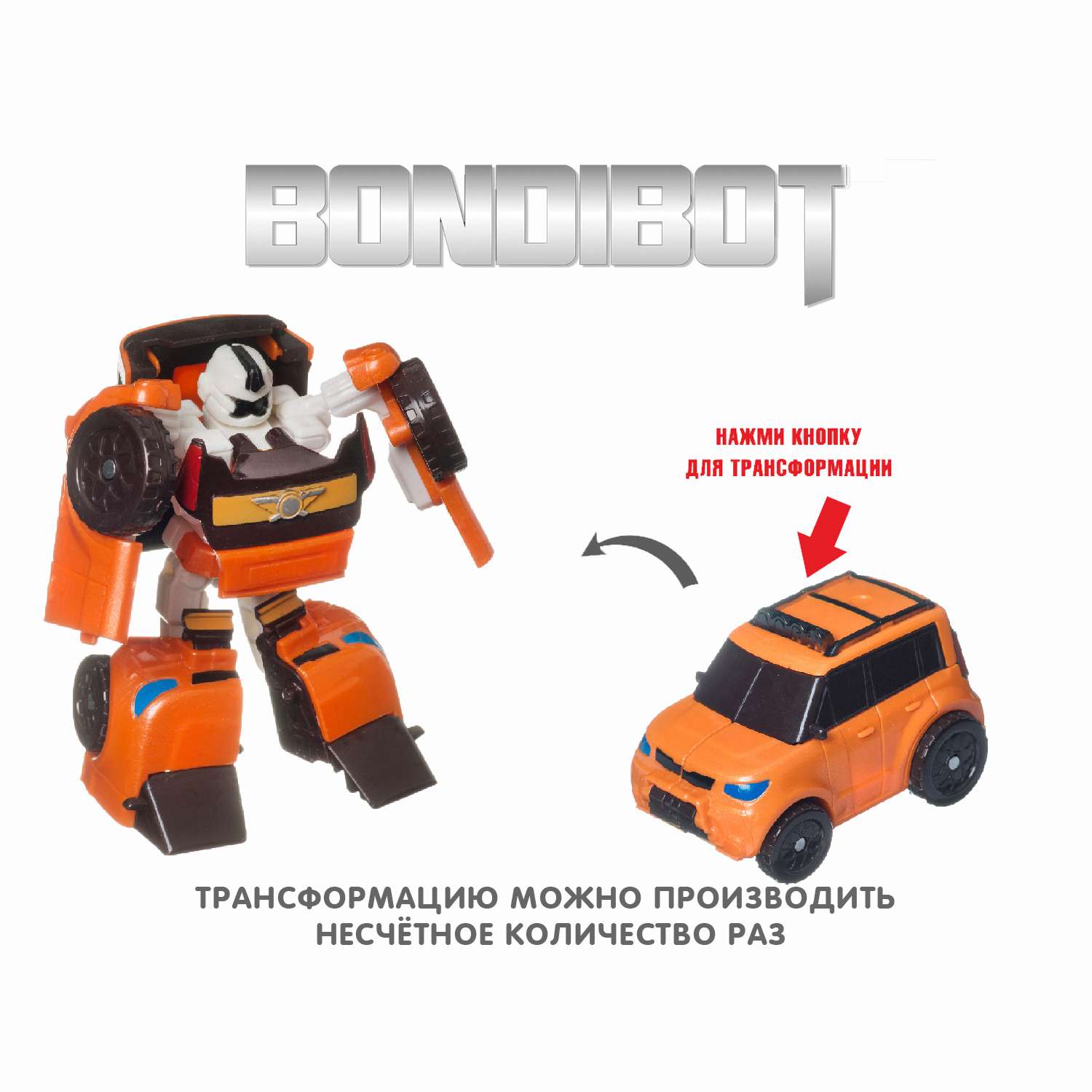 Трансформер BONDIBON BONDIBOT 2в1 робот-жёлтый внедорожник - фото 8