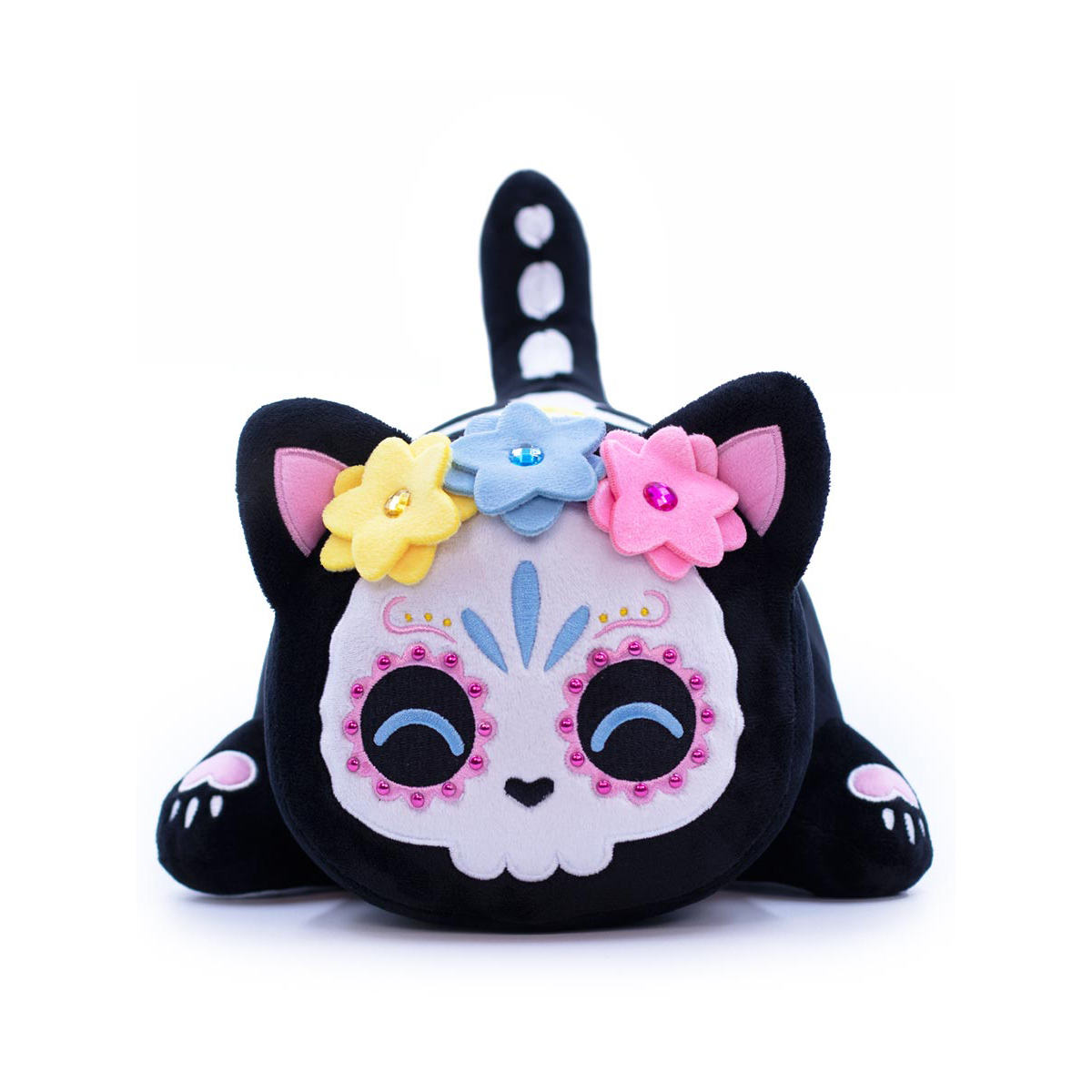 Мягкая игрушка-подушка Михи-Михи кот Скелетик Sugar Skull 25 см - фото 2