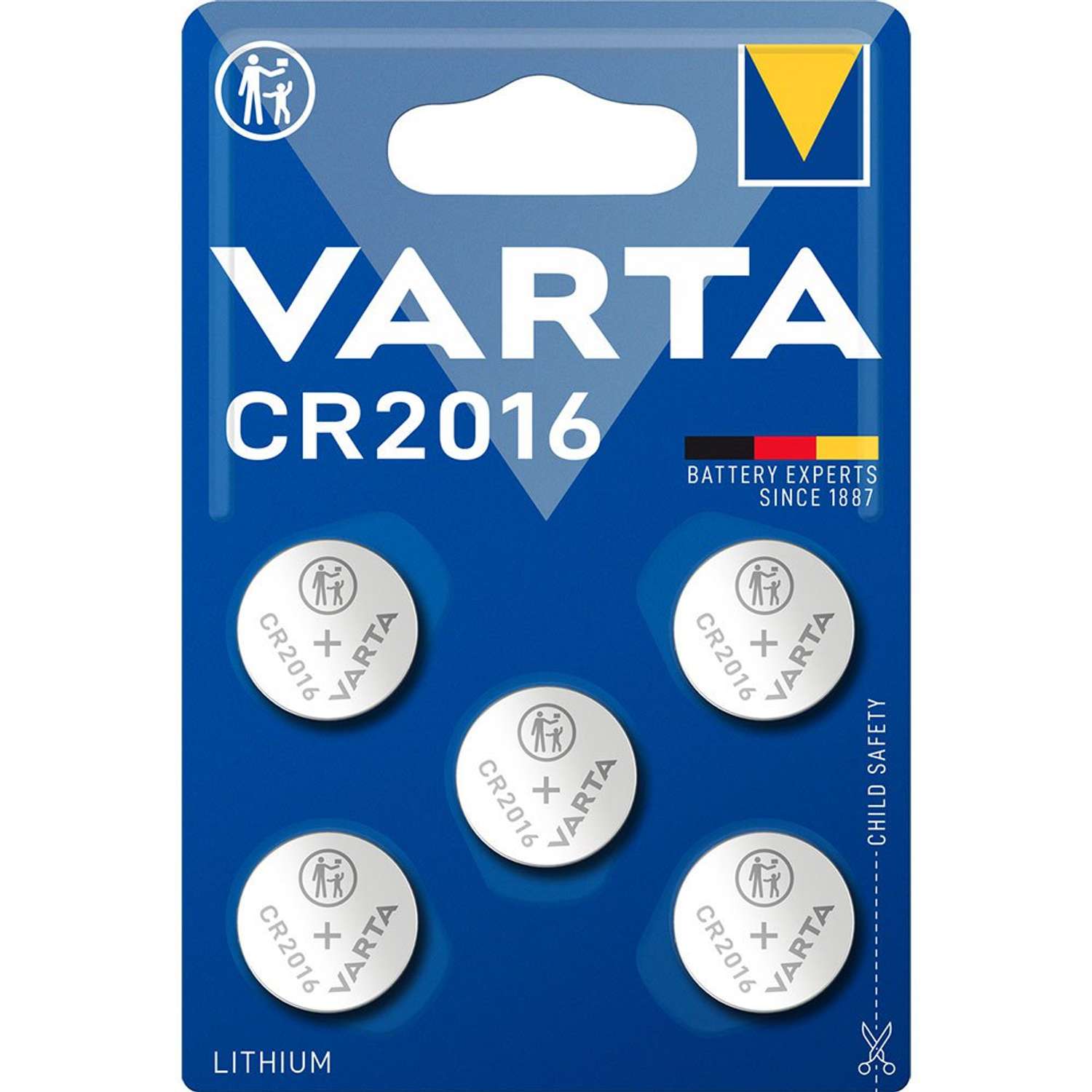 Батарейки Varta Electronics CR2016 BL5 Lithium 3V - фото 1