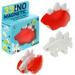 Сборная модель 1TOY 3Dino Magnetic Стегозавр красный