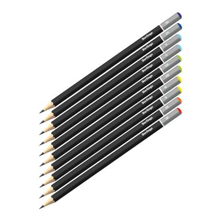 Набор карандашей чернографит BERLINGO 10шт 3H-3B заточен картон упаковка европодвес
