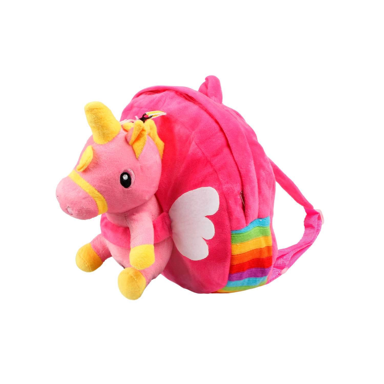 Рюкзак с игрушкой Little Mania фуксия Дракоша светло-розовый - фото 2