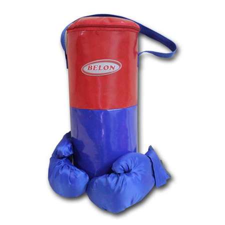 Детский набор для бокса Belon familia груша малая с перчатками цвет красный синий