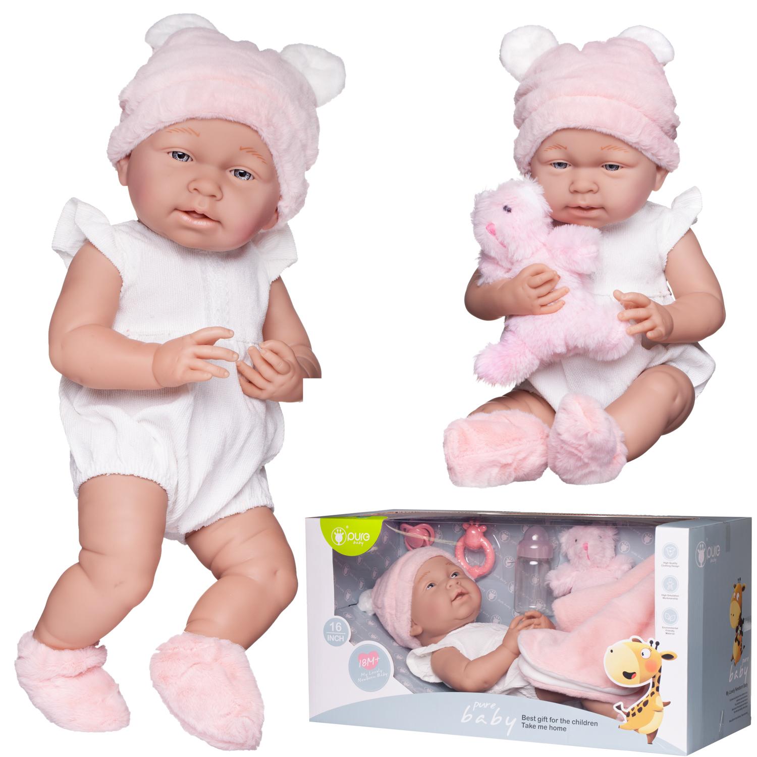 Кукла-пупс Junfa Pure Baby в белом боди с аксессуарами 40см WJ-22525 - фото 6