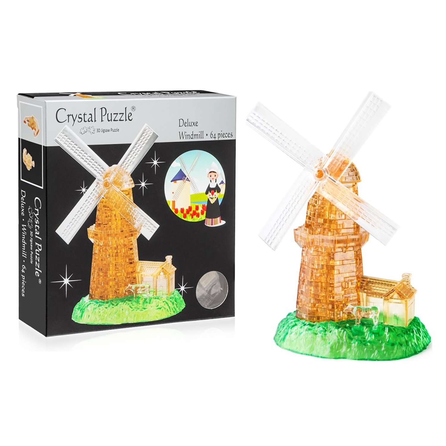 3D-пазл Crystal Puzzle IQ игра для детей кристальная Мельница 64 детали - фото 2