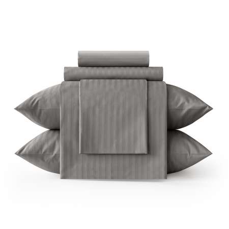 Комплект постельного белья LOVEME Gray 1.5СП наволочки 50х70 см страйп-сатин 100% хлопок