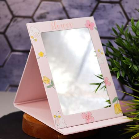 Зеркало настольное для макияжа iLikeGift Flower bunny pink