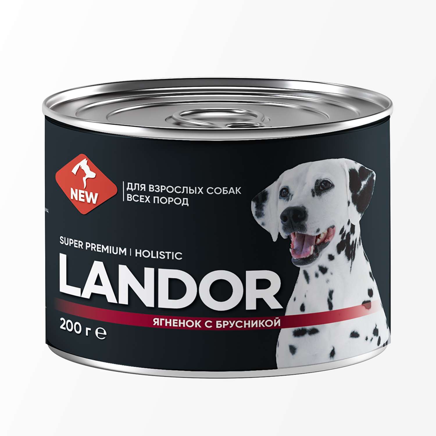 Корм для собак Landor 0.2кг всех пород ягненок с брусникой ж/б - фото 1