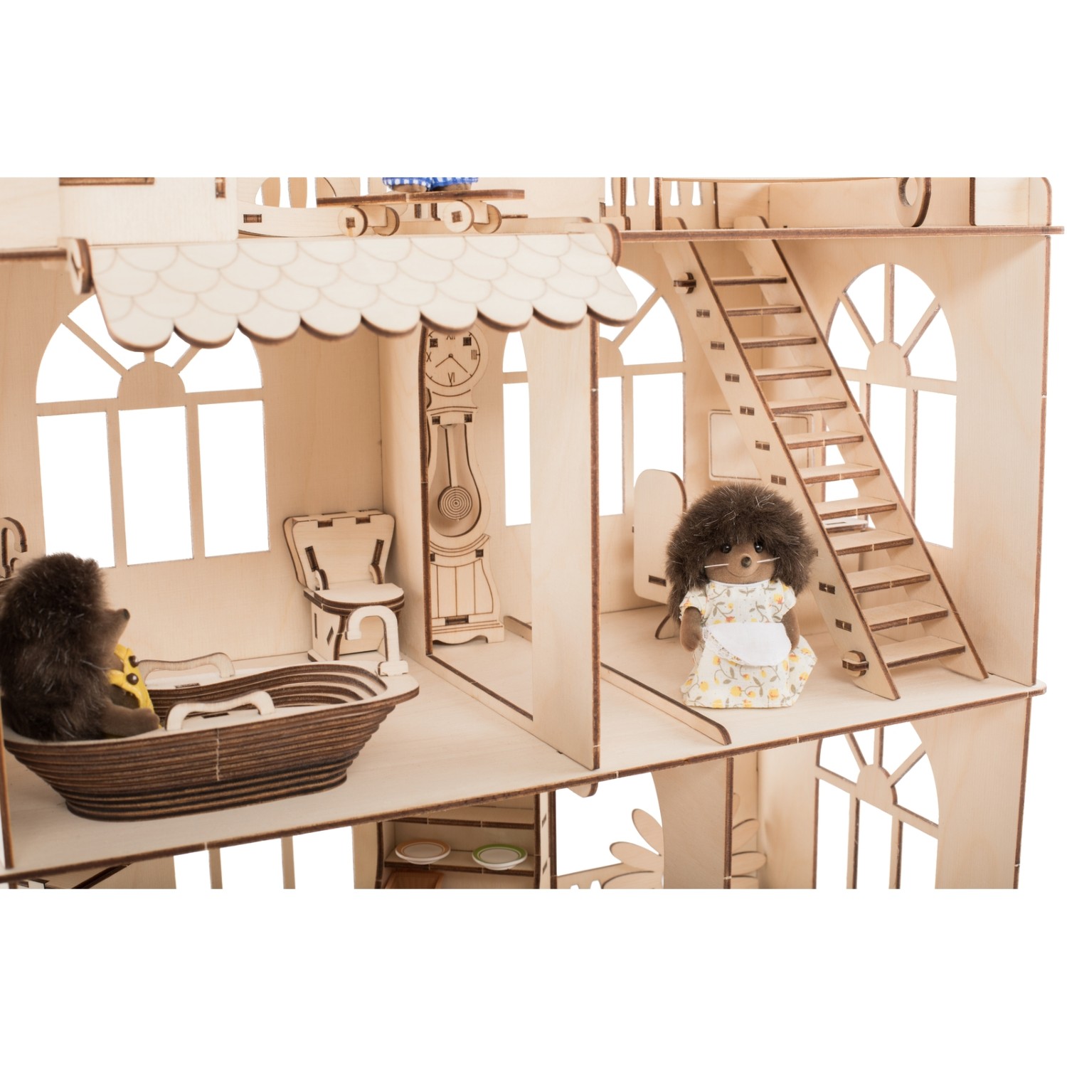 Конструктор ХэппиДом Кукольный домик Коттедж с пристройкой и мебелью Premium HK-D011 - фото 11