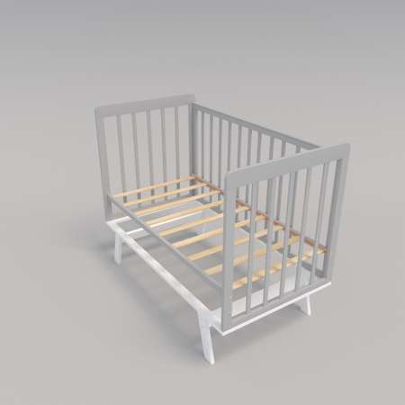 Детская кроватка Incanto, продольный маятник (серый, белый)