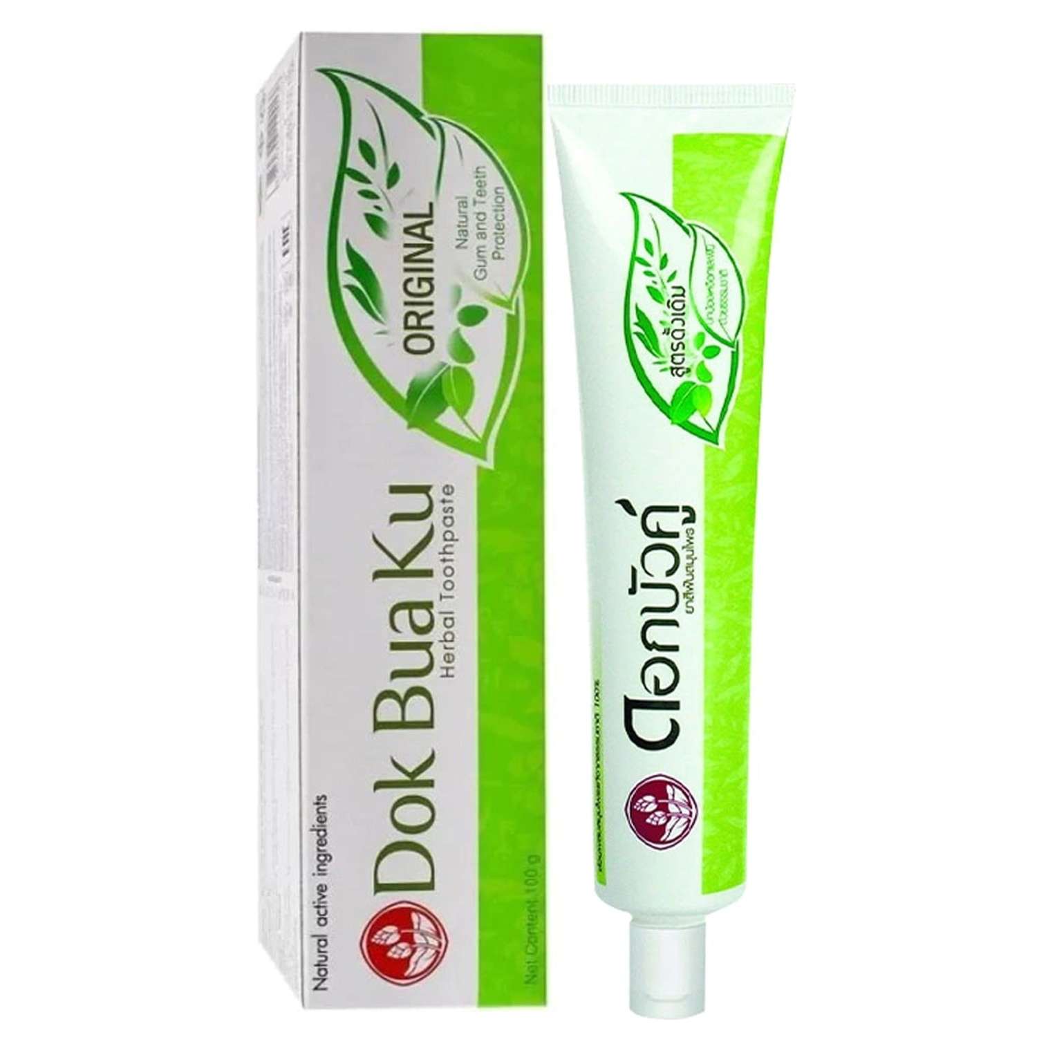 Зубная паста Twin Lotus Тайская оригинальная с травами Herbal Toothpaste Original 100 г - фото 1