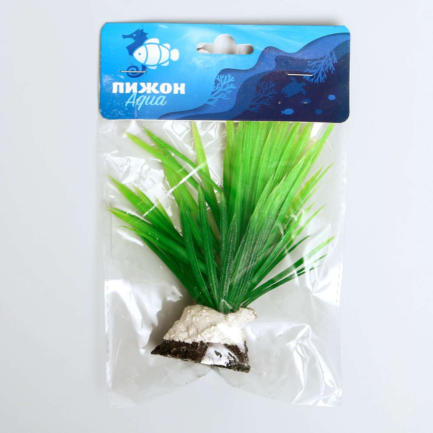 Растение для аквариума Пижон Аква на подставке с ракушкой зелёное - фото 5